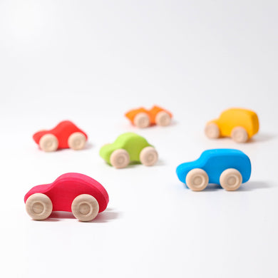 Grimm's Coloured Wooden Car Set 6 pieces