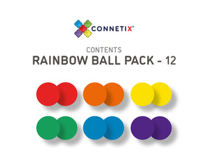 12 Pc Rainbow Replacement Connetix Ball Pack