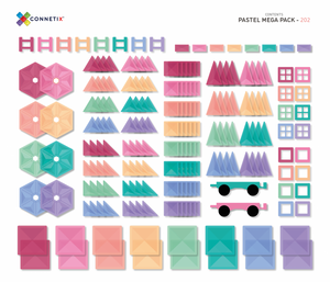 202 Piece Pastel Connetix Mega Pack