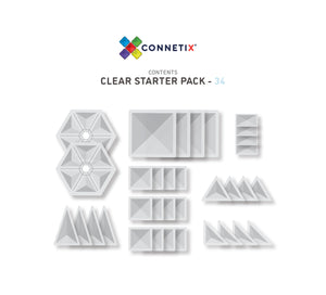 Connetix Tiles 34 pc Clear Pack See Through Starter Pack