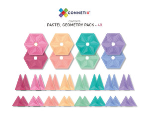 40 Piece Pastel Connetix Geometry Pack
