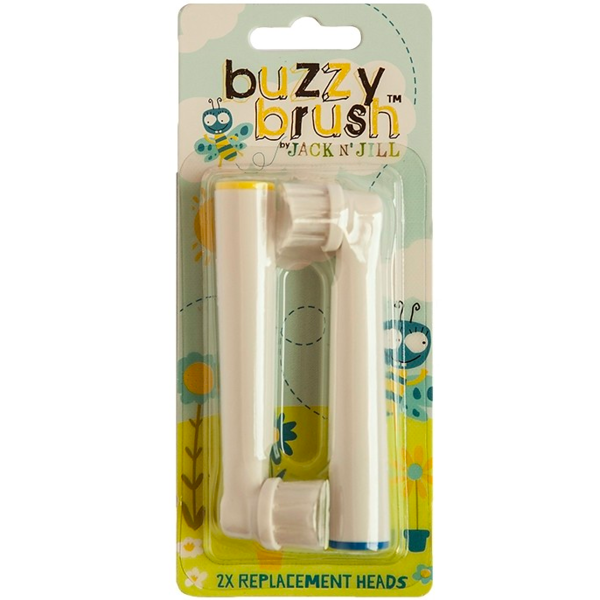 New Version 2 Jack N' Jill Buzzy Brush - 2 Replacement Heads for Electric Toothbrush