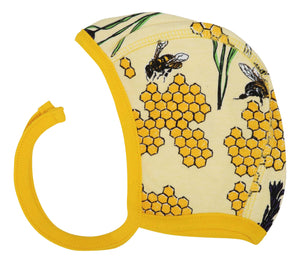 DUNS Sweden - Organic Cotton Baby Bonnet Cap - Yellow Bee