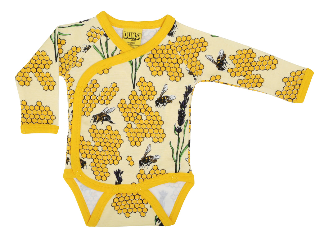 DUNS Sweden - Long Sleeve Kimono Body Suit - Yellow Bee