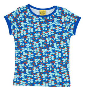 DUNS Sweden - Organic T-Shirt - Wild Strawberries - Blue