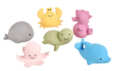 Tikiri My First Ocean Buddies | Natural Rubber Rattle & Teether Toys - 6 Assorted Designs