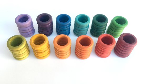 Grapat Set of 72 Coloured Rings in 12 colours