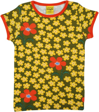 DUNS Sweden - Organic T-Shirt - Flower Olive